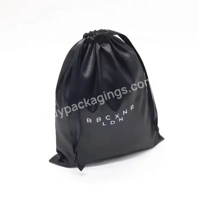 Wig Satin Pouch Bags With Logo Custom Luxury Women Silk Hair Big Drawstring Bags For Hair Bundle Package Bags For Small Bu