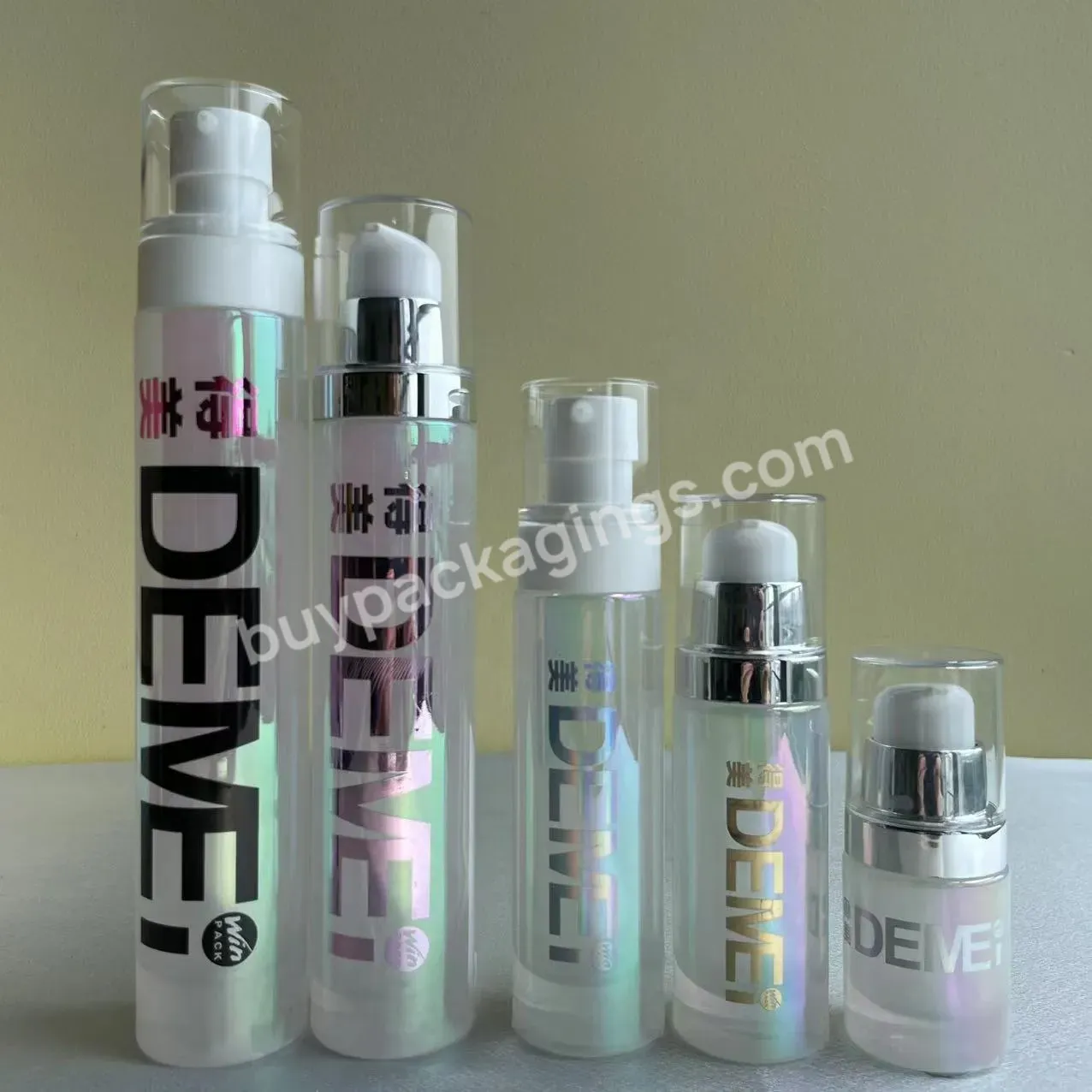 Win-pack 30ml 40ml 60ml 80ml 100ml 120ml Round Glass Lotion Glass Bottle Clear Cap With Shiny Uv Coating