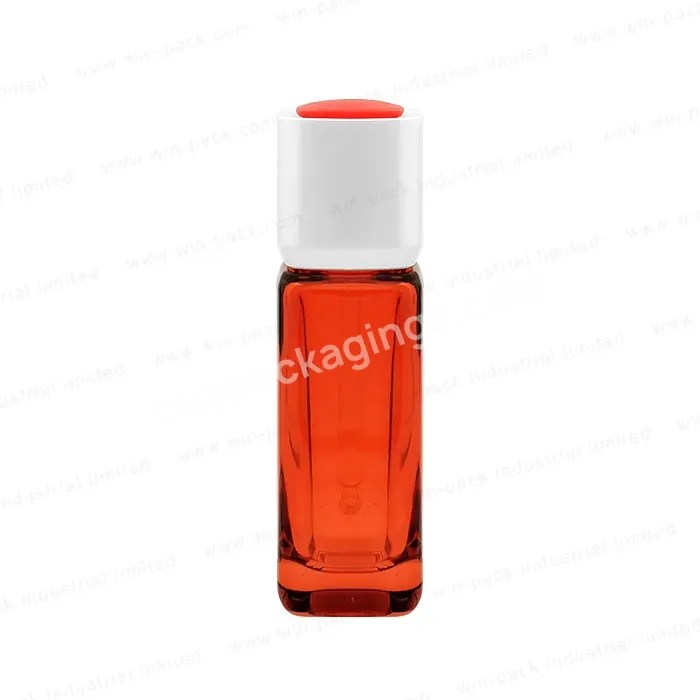 Win-pack 40ml Square Glass Dropper Bottle Clear Red Press Dropper Bottle With Oem Odm