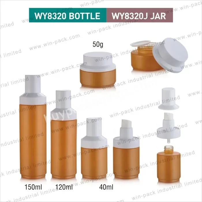 Win-pack Matte Orange Color 50g Glass Cream Jar Packaging With White Plastic Cap With Shoulder