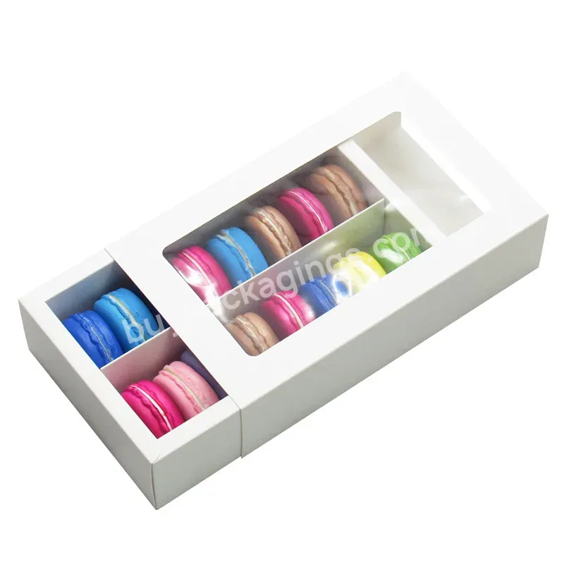 Window Chocolate Cookie Candy Sweet Macaron Biscuit Cake Packaging Gift Box With Paper Insert Dividers Wholesale