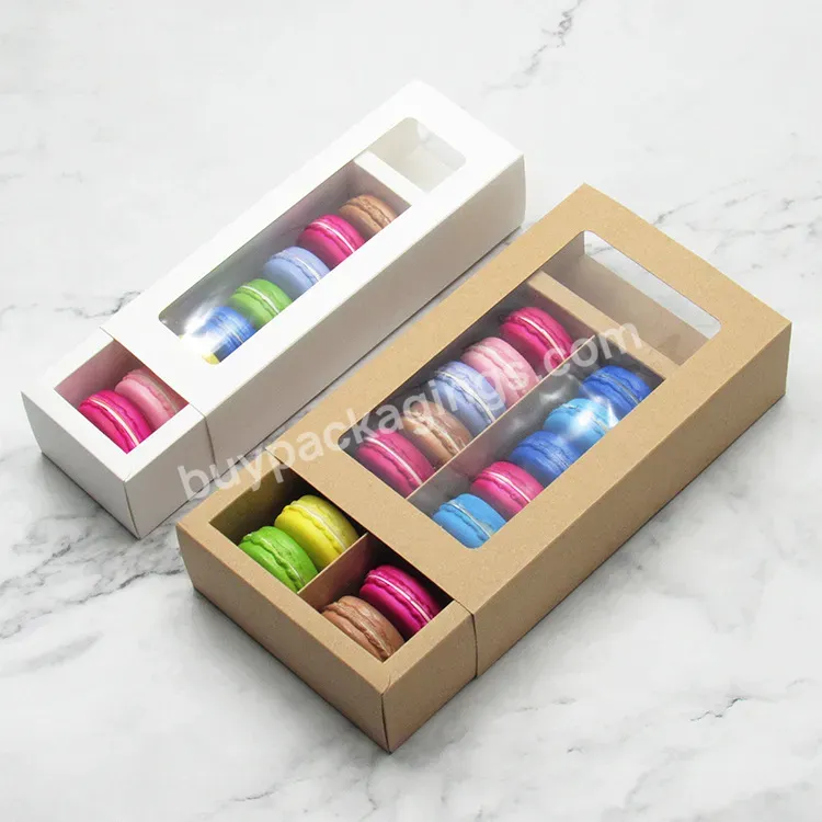 Window Chocolate Cookie Candy Sweet Macaron Biscuit Cake Packaging Gift Box With Paper Insert Dividers Wholesale