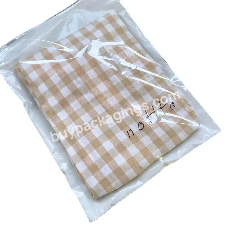 Window Custom Printed Plastic Bag Zipper Bag For Shirt Hoodie T-shirt Packing