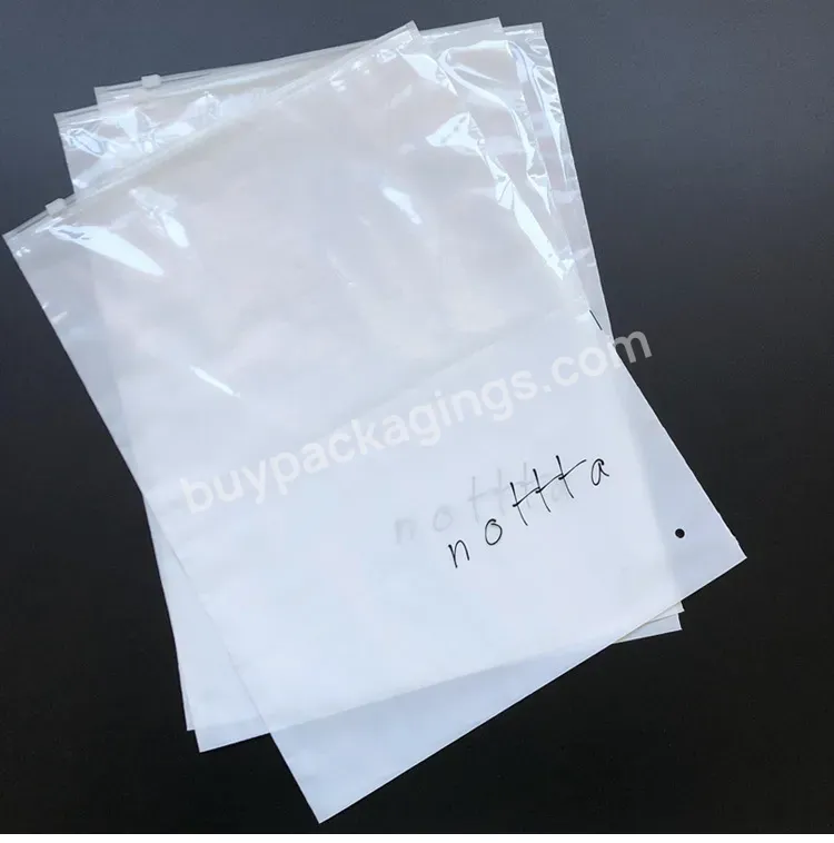 Window Custom Printed Plastic Bag Zipper Bag For Shirt Hoodie T-shirt Packing