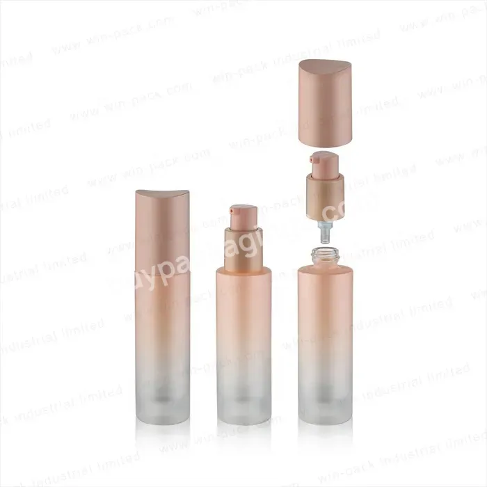 Winpack Custom Lotion Pump Pink Color Glass 30 Ml Bottle For Cosmetic Lotion Package