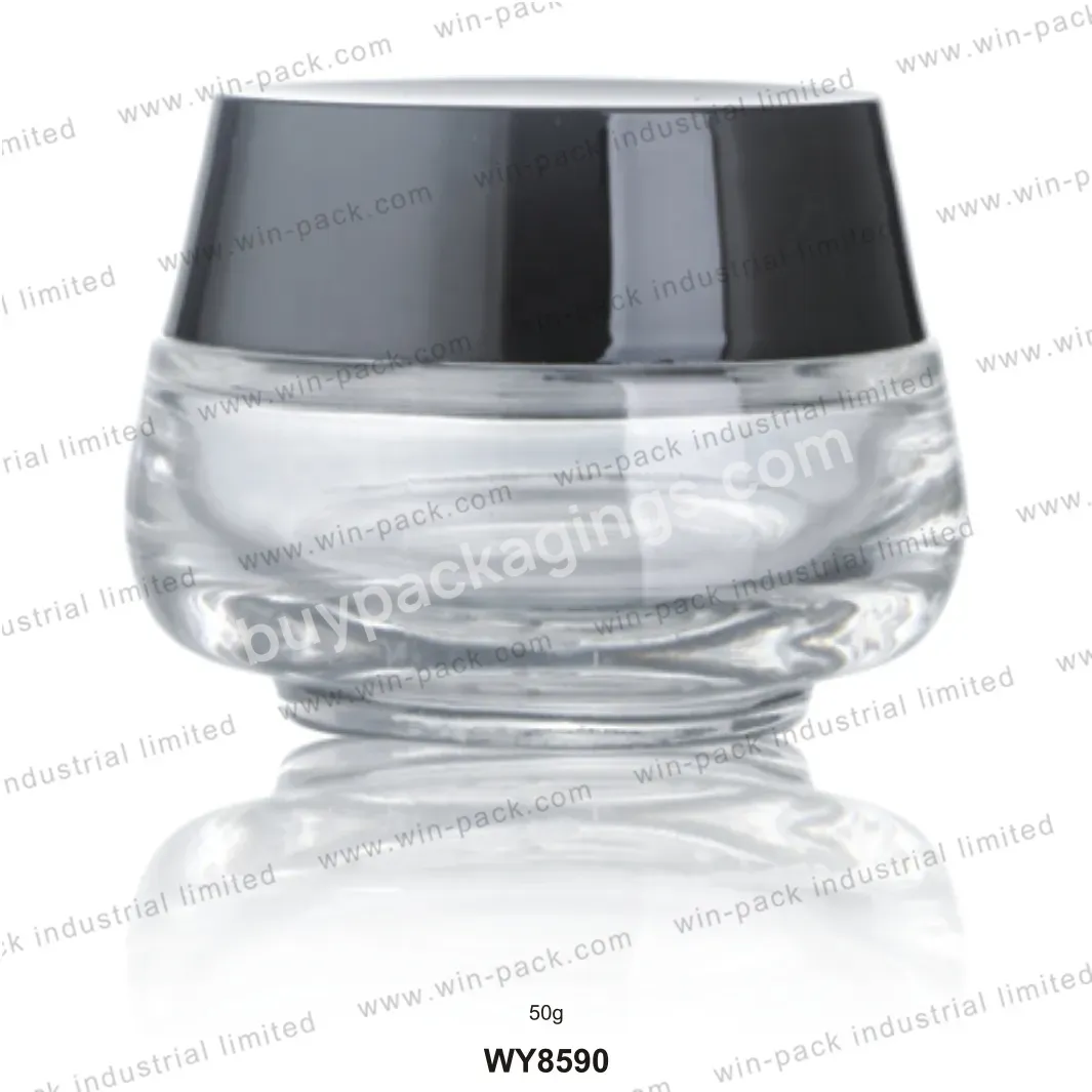 Winpack Empty Facial Cream Clear Glass Packaging 50g Frosted Glass Cosmetic Jars Wholesale