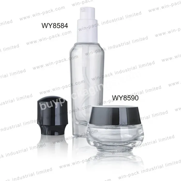 Winpack Empty Facial Cream Clear Glass Packaging 50g Frosted Glass Cosmetic Jars Wholesale