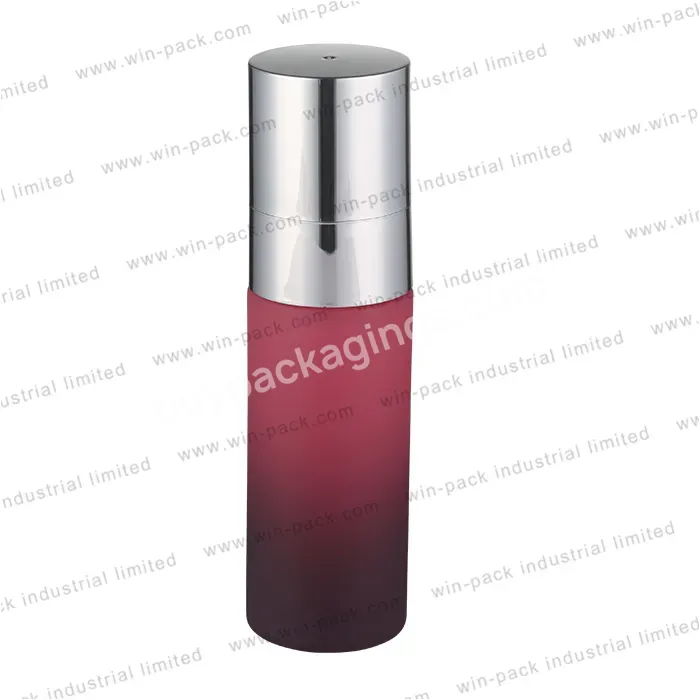 Winpack High Quality Red Glass Lotion Pump Bottle With Aluminum Cap