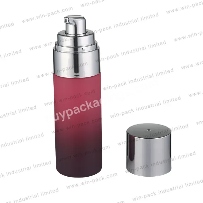 Winpack High Quality Red Glass Lotion Pump Bottle With Aluminum Cap