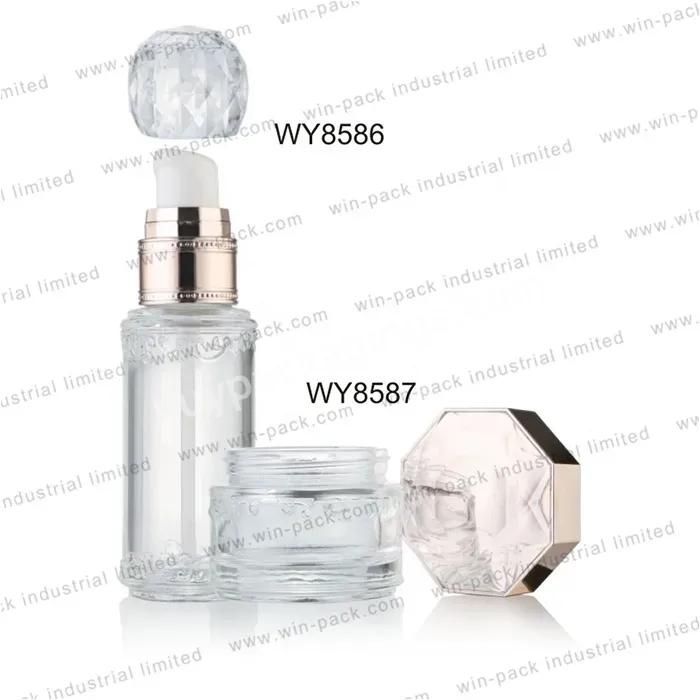 Winpack Luxury Clear Glass Golden Cream Jar Cosmetic Package