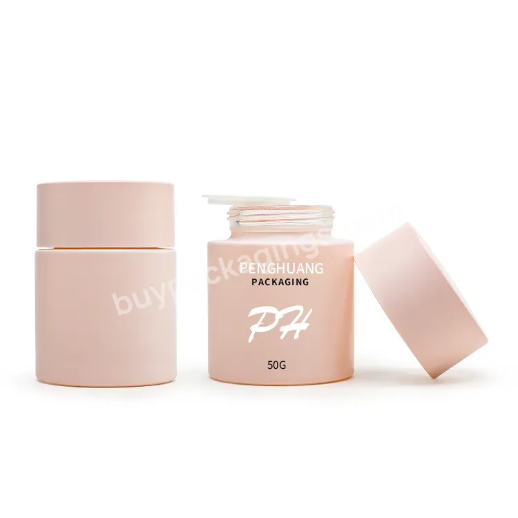 Winter Custom Pink Skin Cream Storage Container 50g Personal Care Glass Jar For Cream Rose Essence Cosmetic Glass Containers Jar