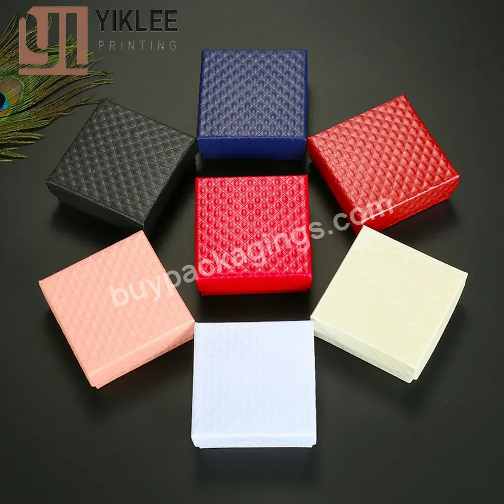 With Sponge Inside Rectangle Boxes Ring Necklace Bracelets Earring Gift Packaging 7.5x7.5x3.5cm Jewelry Set Display Gift Box