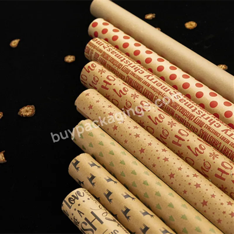 Word And Pattern Printing Holiday House Warming Christmas Gift Wrapping Paper