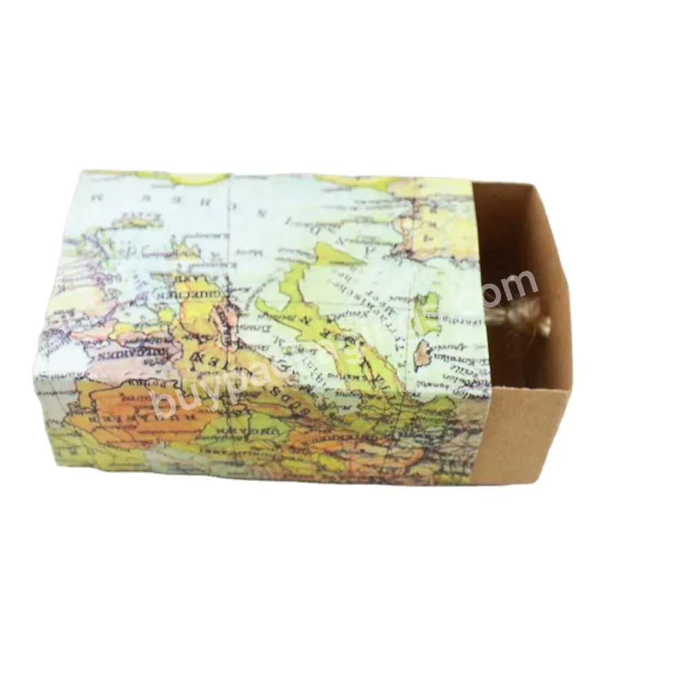 World Map Cuboid Wedding Paper Favor Candy Boxes Gift Boxes Birthday Party Supply Cake Box With String Wedding For Christmas