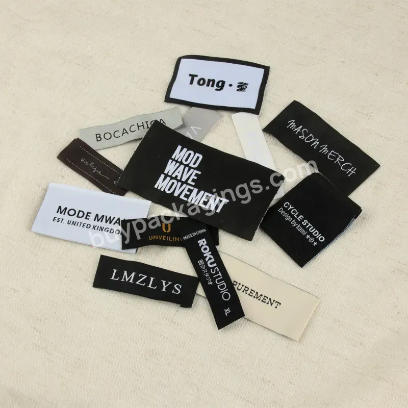 Woven Labels Clothing Label Wholesale Custom Low Minimum New Designs Clothing Neck Label