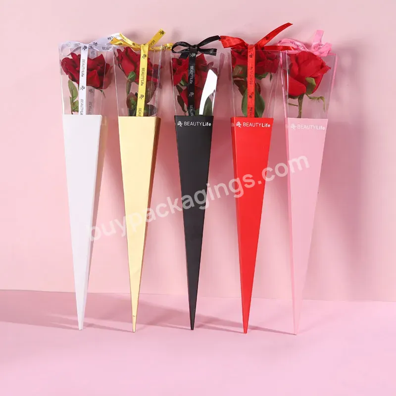 Wrapping Box Flower Package Bouquet Wrapping Paper Box For Florist Wholesale Single Rose Gift Packaging Art Paper