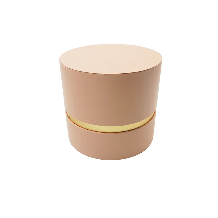 Wrapping paper gift carton light tube small hat cardboard kraft paper pink perfume tea template cylindrical round box