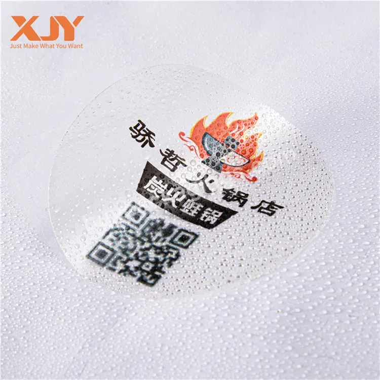 Xjy Adhesive Cosmetic Clear Bottle Sticker Roll Transparent Hot Stamping Gold Foil Logo Sticker Printing Labels