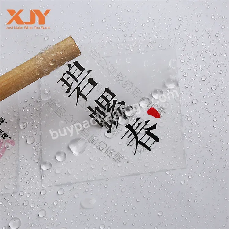 Xjy Adhesive Cosmetic Clear Bottle Sticker Roll Transparent Hot Stamping Gold Foil Logo Sticker Printing Labels