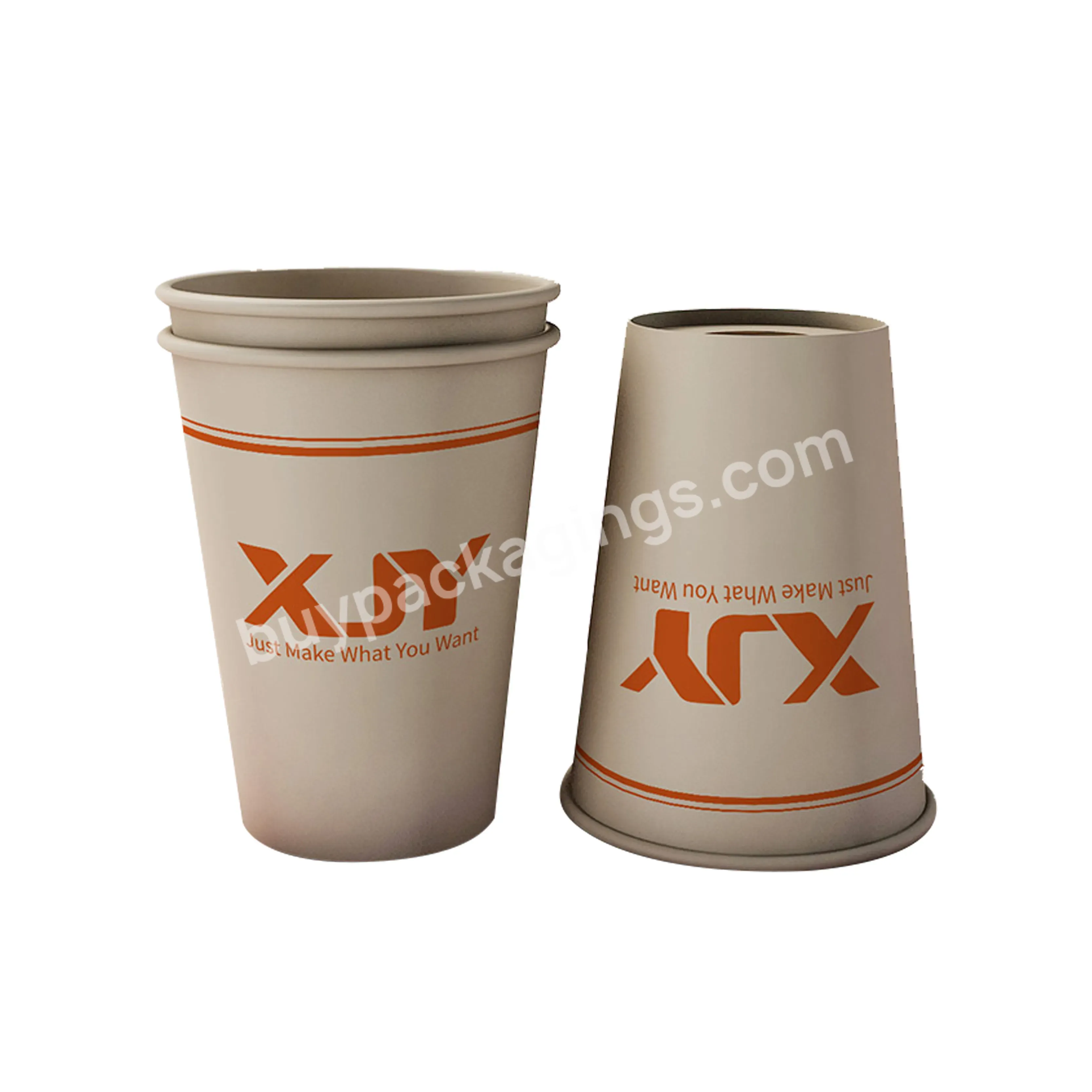 Xjy Biodegradable Custom Logo Paper Cup Disposable Hot Drink Printed Coffee Cups With Compostable Pla Lids