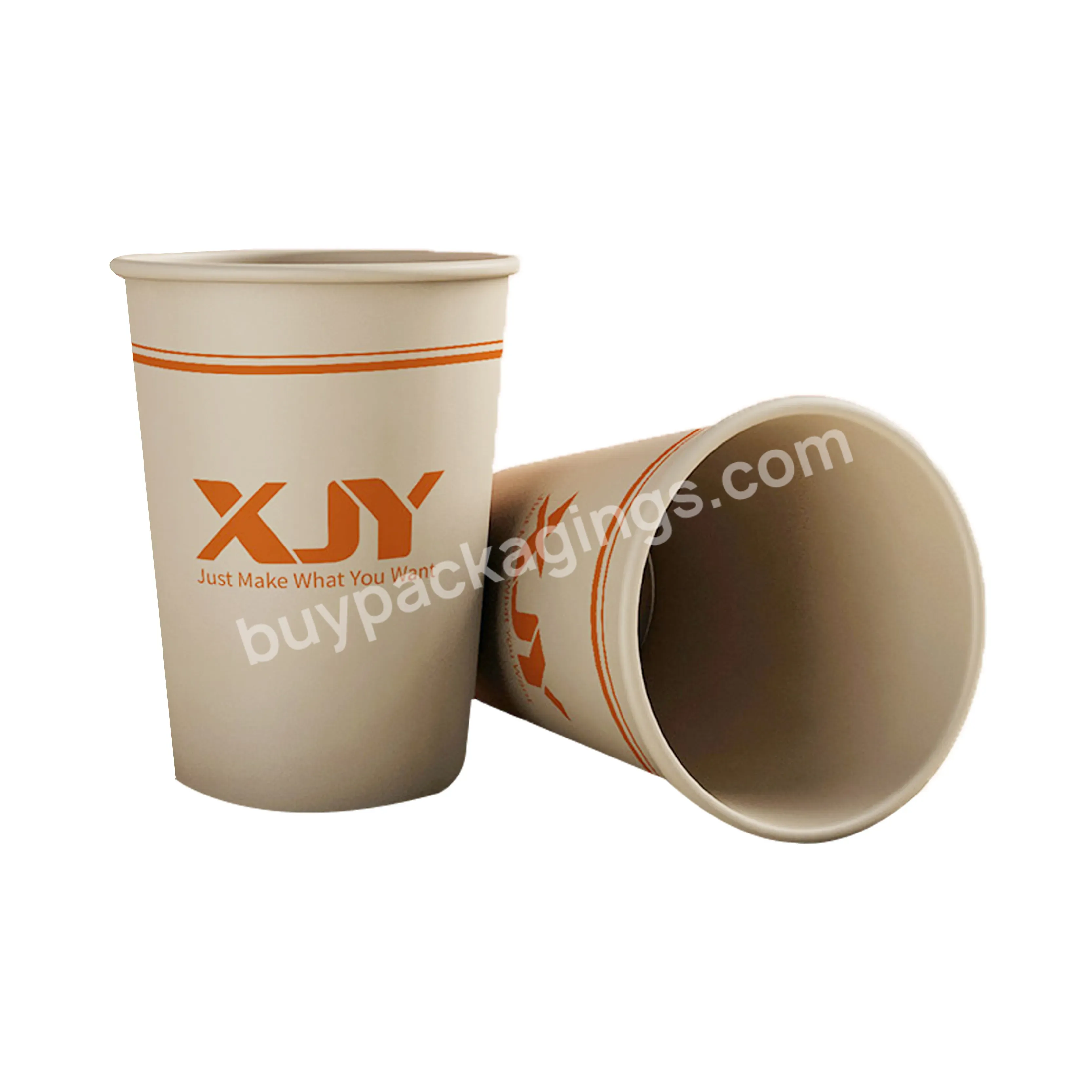 Xjy Biodegradable Custom Logo Paper Cup Disposable Hot Drink Printed Coffee Cups With Compostable Pla Lids - Buy Eco Friendly Compostable Pla Coating Disposable Double Wall Paper Cups For Hot Coffee With Custom Logo Paper Sleeve,Printed Logo Disposab