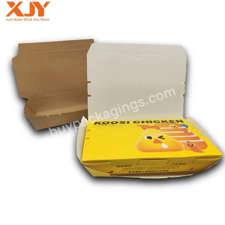 Xjy Biodegradable Custom Logo Recycled Printed Take Away Disposable Printed To Go Food Packing Box
