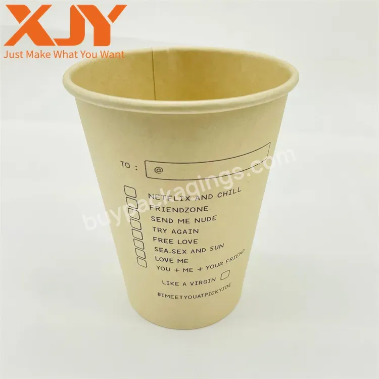 Xjy Business Label Printed Double Wall Disposable Hot Drinks Packaging Thicken Paper Coffee Cup With Custom Logo - Buy Insulation Disposable 8oz Thicken Ripple Wall Paper Cup Hot Beverage Coffee Drinking Paper Cup With Lids,Combo Disposable Take Away