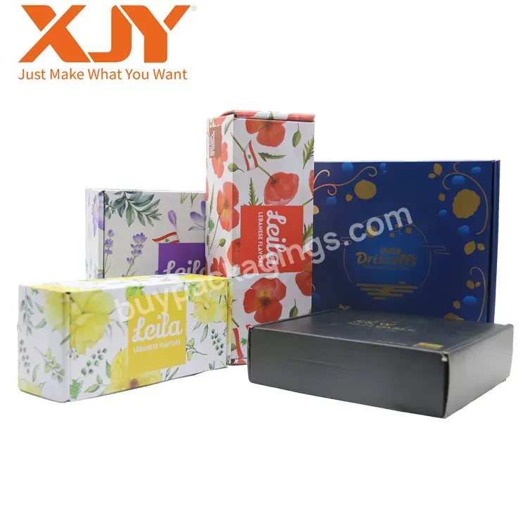 Xjy Business Logo Printed Baby Pink Black Gift Shipping Box For Small Business Mailer Corrugated Cardboard Carton Box