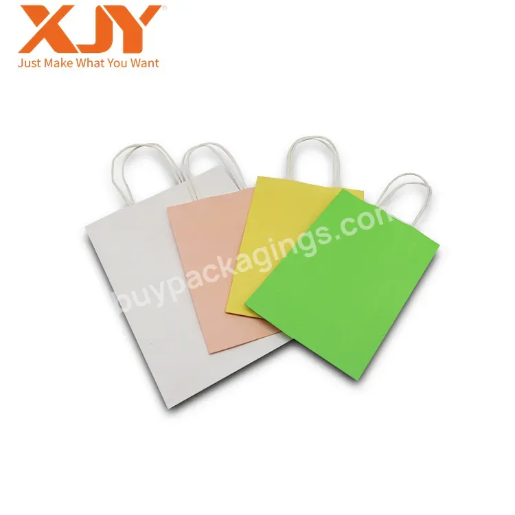 Xjy Colored Logo Printable Recyclable Paper Shopping Bags Shoes Clothes Packaging With Your Own Logo