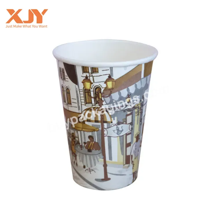 Xjy Compostable Takeway Biodegradable Hot Drinks Coffee Packaging Disposable Paper Coffee Cups With Custom Logo Printing - Buy Bio Disposable Recycled For Cappuccino Milktea Hot Chocolate And Cold Drinks Cup Drinking Coffee Cup Paper Cups With Sleeve