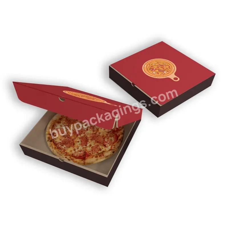 Xjy Custom 6/7/8/9/10/12 Inch Plain Brown Pizza Box Corrugated Carton Takeaway Cardboard Pizza Food Packaging Box With Logo