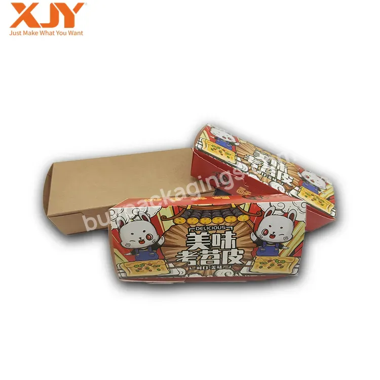 Xjy Custom Eco-friendly Fry Fried Chicken Disposable Take Out Burger Paper Fries Box Fast Food Packaging