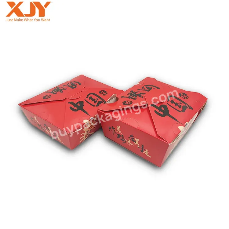 Xjy Custom Eco Friendly Togo Kraft Paper Disposable Circle Platter Fast Food Noodle Takeway Packaging Boxes With Logo