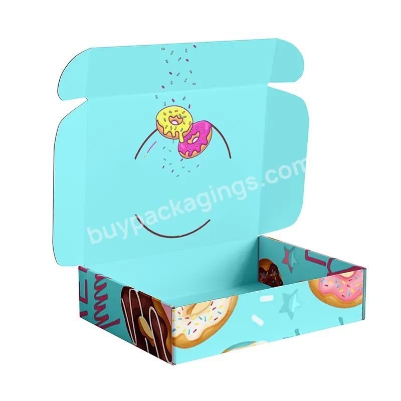 Xjy Custom Fast Food Cookie Doughnut Desert Packaging Donut Cardboard Mailer Packaging Box For Food With Logo
