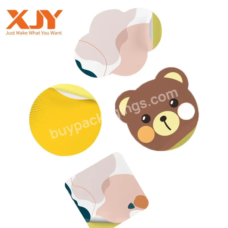 Xjy Custom Logo Printing Brown Ramadan Available On Bag Matte Kraft Paper Coated Waterproof Privste Custom Label Sticker