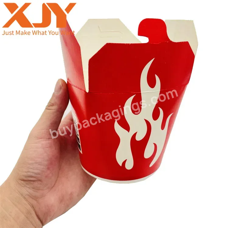 Xjy Custom Logo Printing Disposable Food Packaging Cardboard Burger Takeaway Food Packaging Noodle Box
