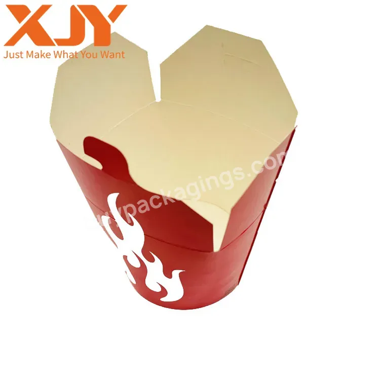 Xjy Custom Logo Printing Eco Disposable Take Away Noodle Fried Fast Food Burger Container Packaging Box