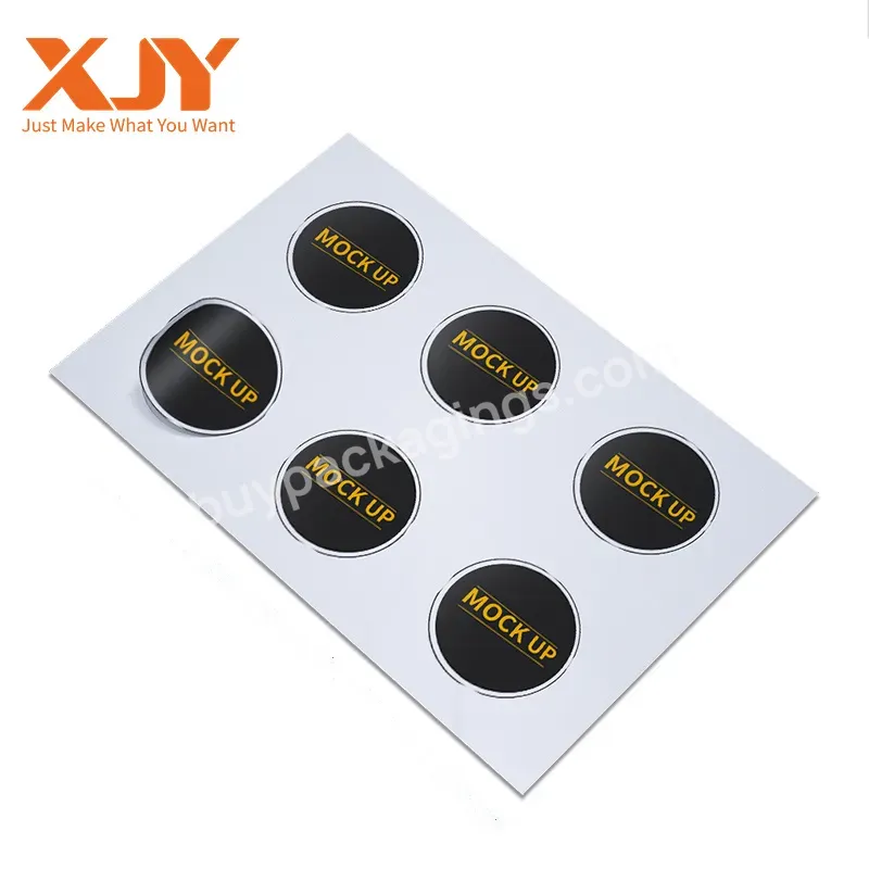 Xjy Custom Logo Printing For Electrical White Die Cut Transparent Die-cut Pet Circle Waterproof Private Label Logo Stickers