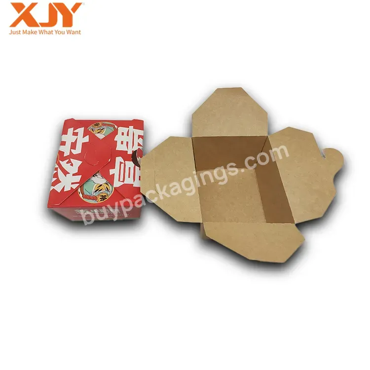 Xjy Custom Print Kraft Paper Take Away Food Hotdog Box Packaging