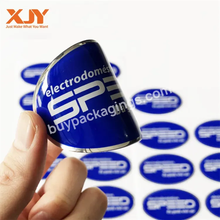 Xjy Custom Thick Matt Waterproof Sticker Label Glossy Adhesive Metallic Shiny Silver Custom Sticker With Logo Printed