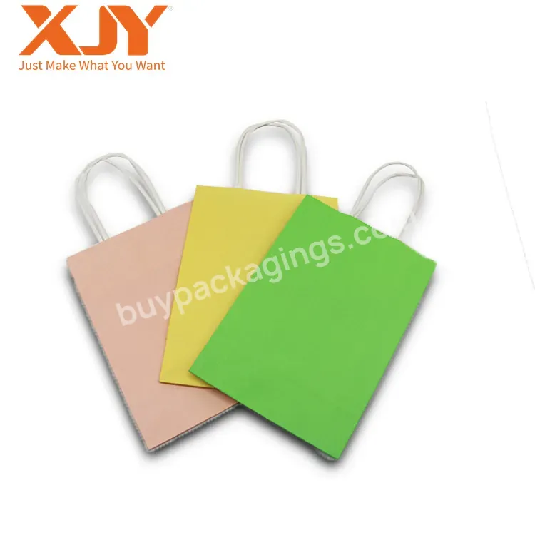 Xjy Customizable Your Own Logo Printed Cardboard Packaging Colored Shoes Package Shopping Paper Bag With Handles