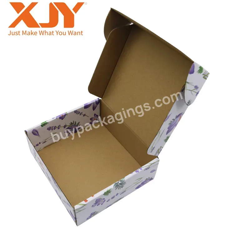 Xjy Customized Black Eco-friendly Gold Logo Printed Tea Bag Packaging Corrugated Carton For Food Green Mail Shipping Box