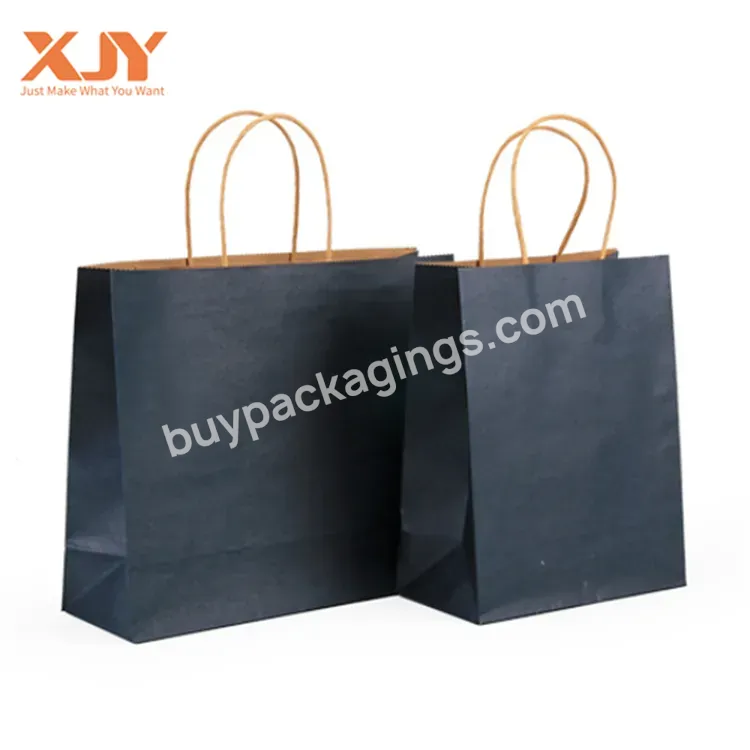 Xjy Customized Business Brand Printed Clothing Paper Bag Takeaway Shopping Brown Kraft Paper Bag With Handle