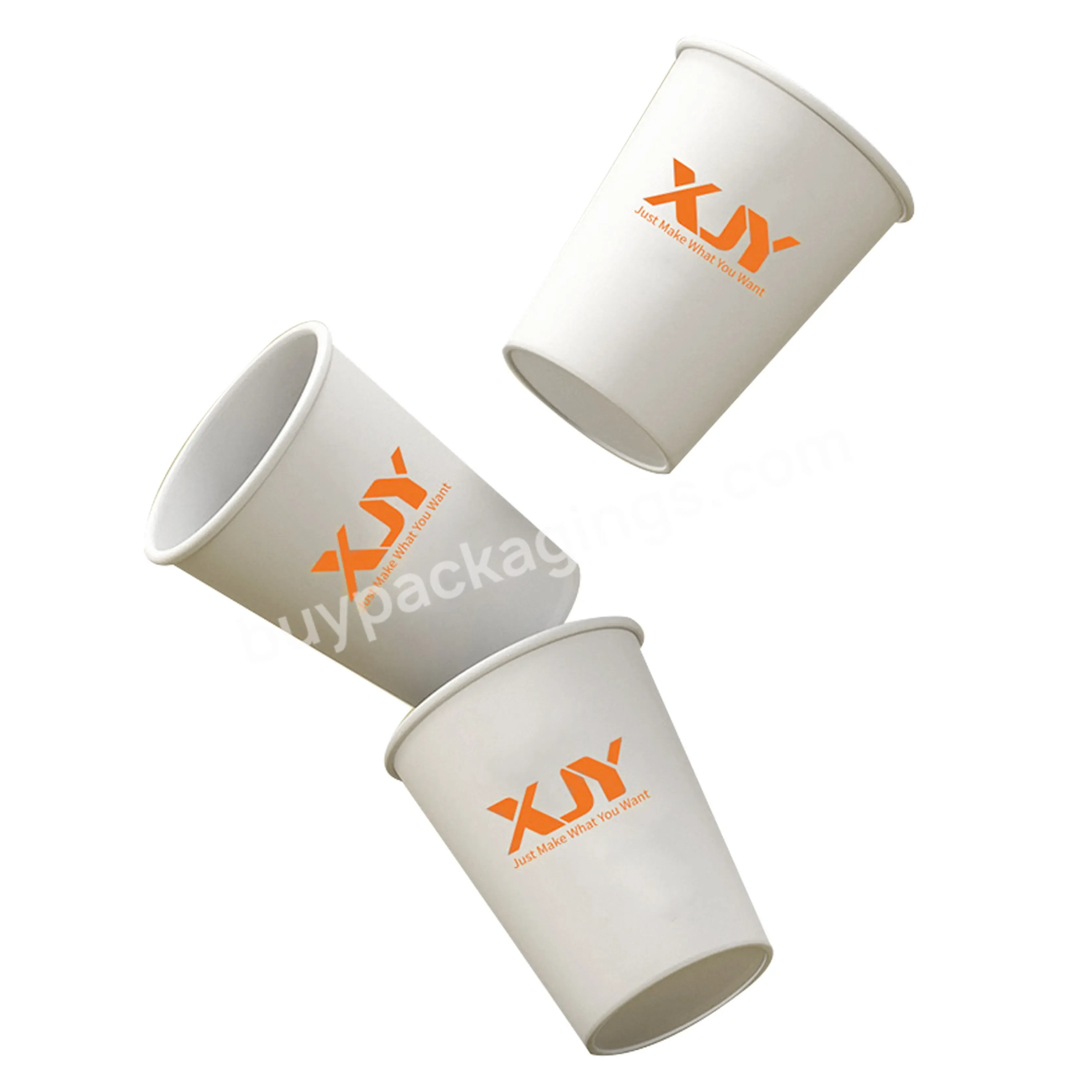 Xjy Customized Printing Eco Friendly Thicken Double Wall Kraft Disposable Hot Drinking Paper Coffee Cup With Logo