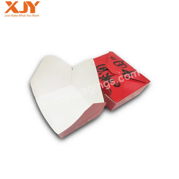 Xjy Customized Take Away Food Grade Paper Hot Dog To Go French Fries Chicken Carton Burger Box Printing Fast Food Packaging Box