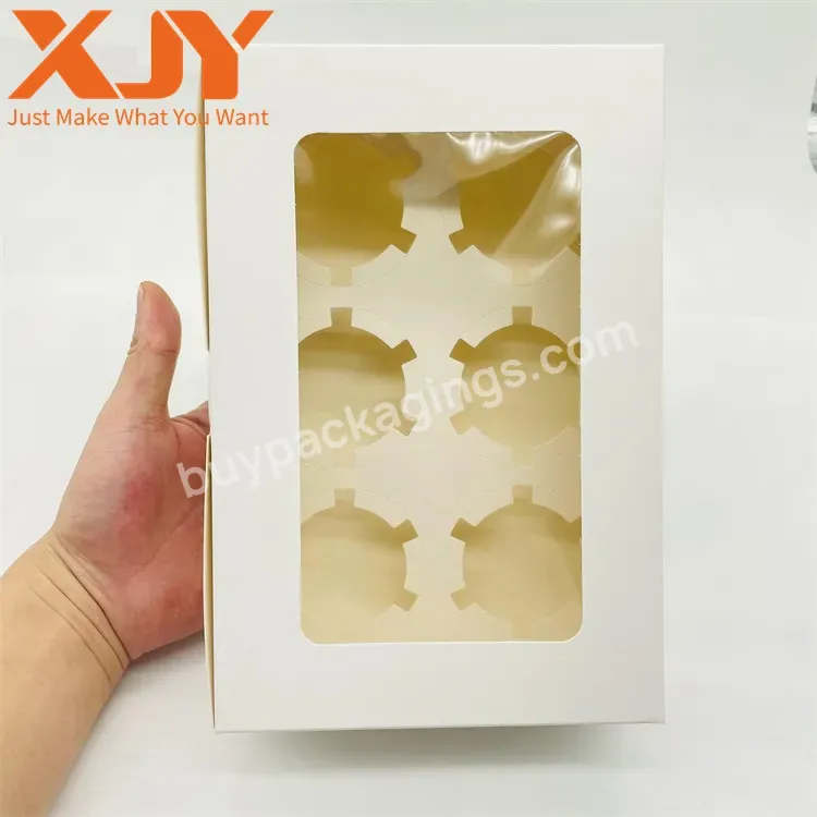 Xjy Dessert Packing Box With 2 4 6 8 Dividers Cupcake Packaging Pastry Boxes Sweets Gift Moon Cake Cookies Bakery Box