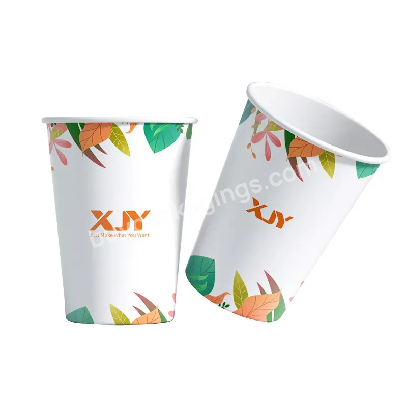 Xjy Disposable Double Wall Customized Logo Printed Thicken Advertising Coffee Hot Drinks Cup With Cover