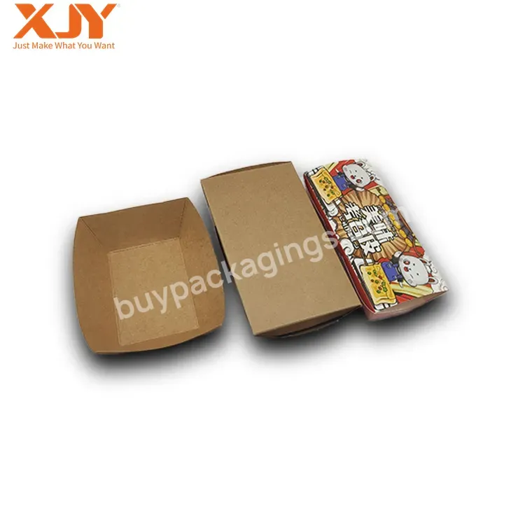 Xjy Disposable Kraft Paper Packaging Takeout Fast Food To Go Hamburger Hot Dog Fried Chicken Snacks Burger Box