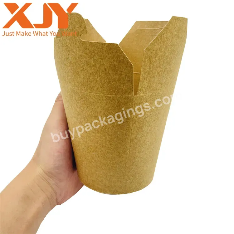 Xjy Disposable Takeaway Restaurant Togo Food Container Take-out Noodle Rice Packing Fast Food Kraft Paper Packaging Box