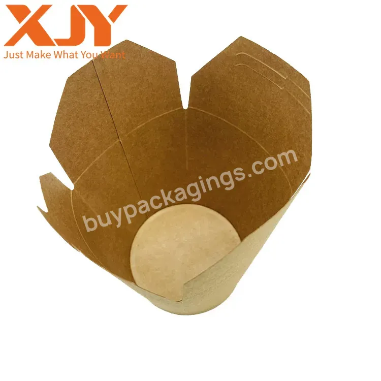 Xjy Disposable Takeaway Restaurant Togo Food Container Take-out Noodle Rice Packing Fast Food Kraft Paper Packaging Box
